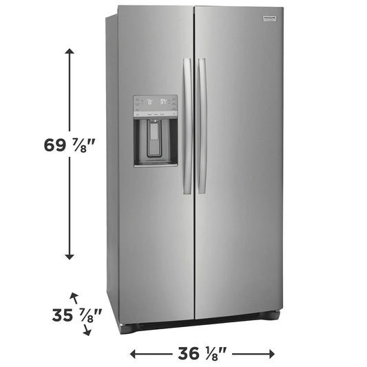 Frigidaire Gallery GRSS2652AF 36-Inch Side-by-Side Refrigerator 25.6 Cu. Ft.