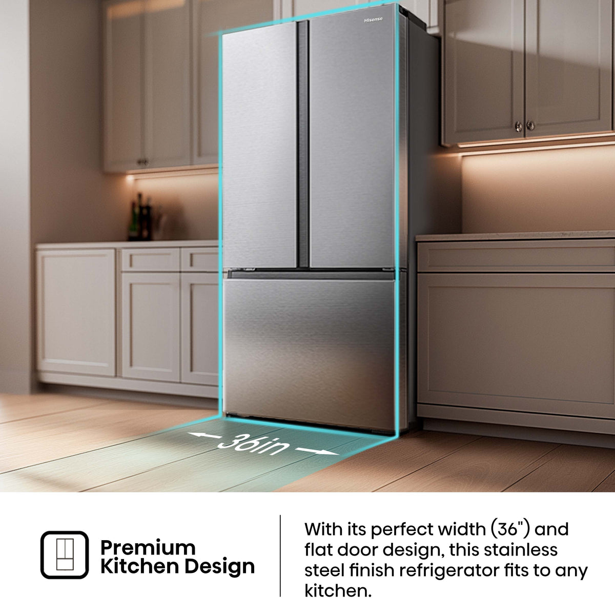 Hisense HRF266N6CSE1 91.4cm French Door Refrigerator
