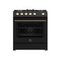 FORNO Espresso Leonardo Gas Range 76.2cm 141.6L Black FFSGS1116-30BLK