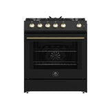 FORNO Espresso Leonardo Gas Range 76.2cm 141.6L Black FFSGS1116-30BLK
