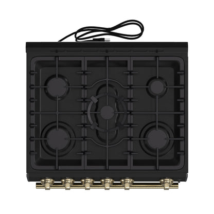FORNO Espresso Leonardo Gas Range 76.2cm 141.6L Black FFSGS1116-30BLK