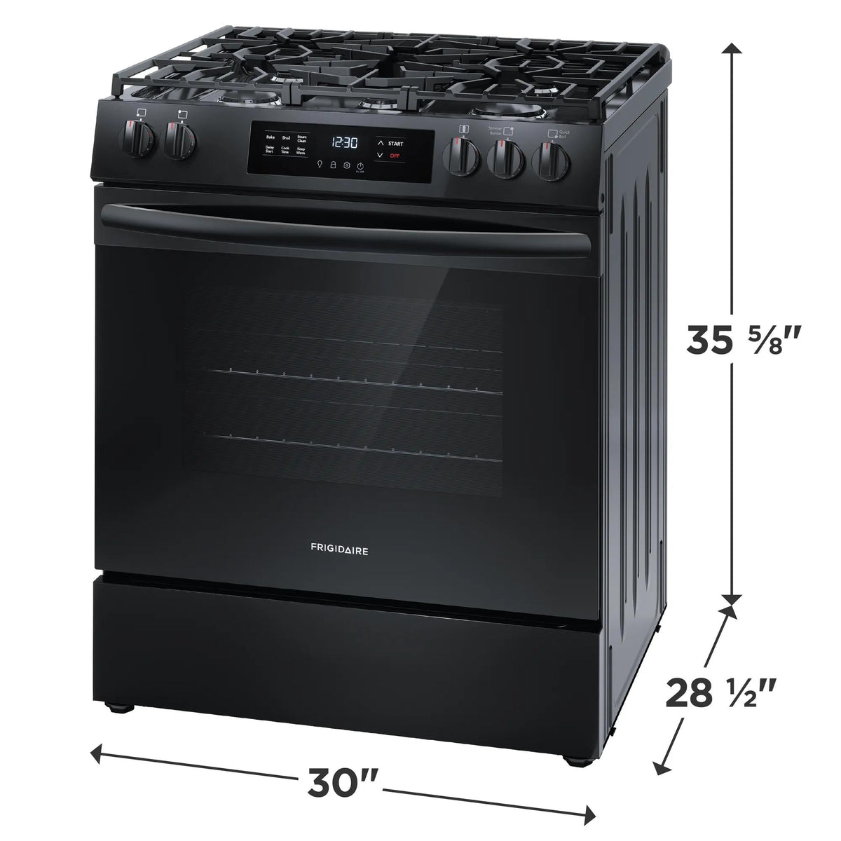 Frigidaire FCFG3062AB 30" Gas Range with Steam Clean