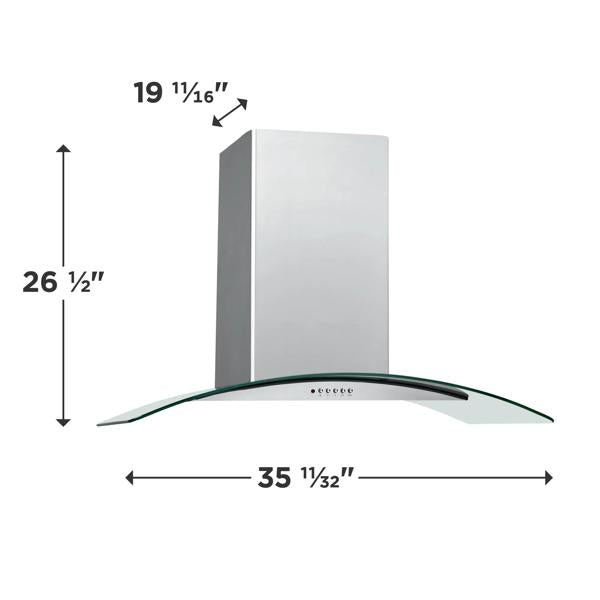 Frigidaire FHWC3660LS 36" Glass Canopy Wall-Mount Hood