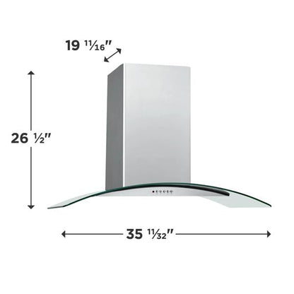 Frigidaire FHWC3660LS 36" Glass Canopy Wall-Mount Hood