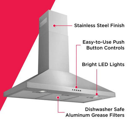 Frigidaire FHWC3675LS 36-Inch Canopy Wall-Mounted Hood