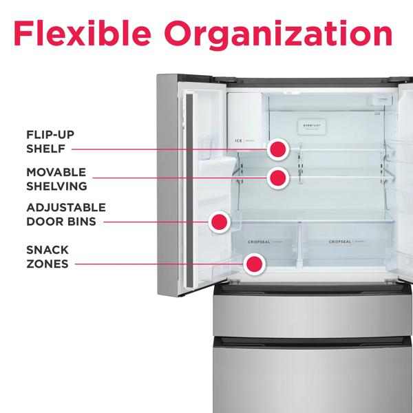 Frigidaire FRMS2733AV 26 Cu. Ft. 4-Door French Door Refrigerator