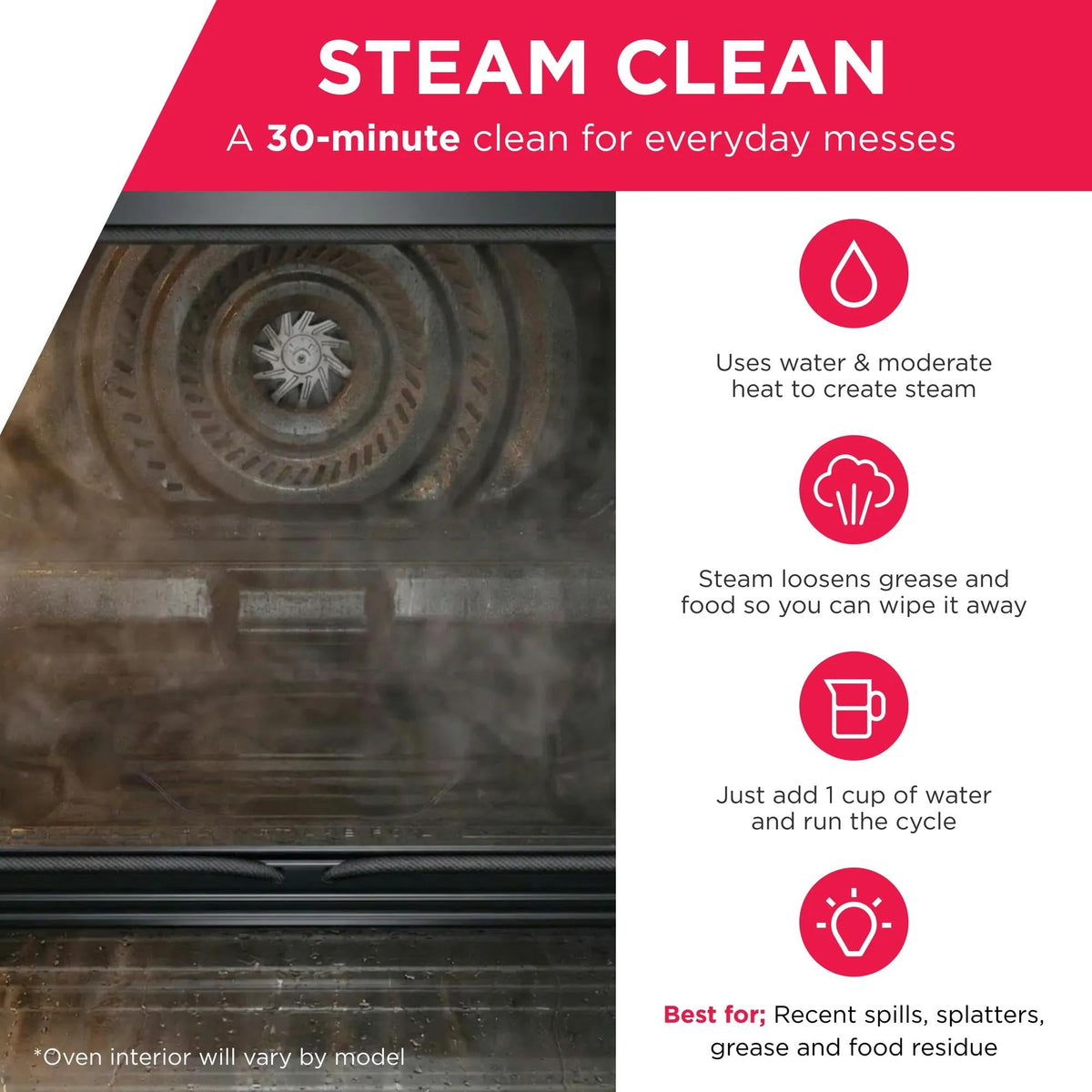 Frigidaire FCFG3062AB 30" Gas Range with Steam Clean