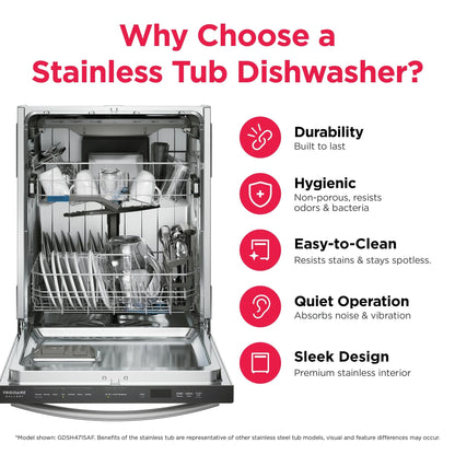 Frigidaire Gallery GDSH4715AF 24-Inch Tub Dishwasher