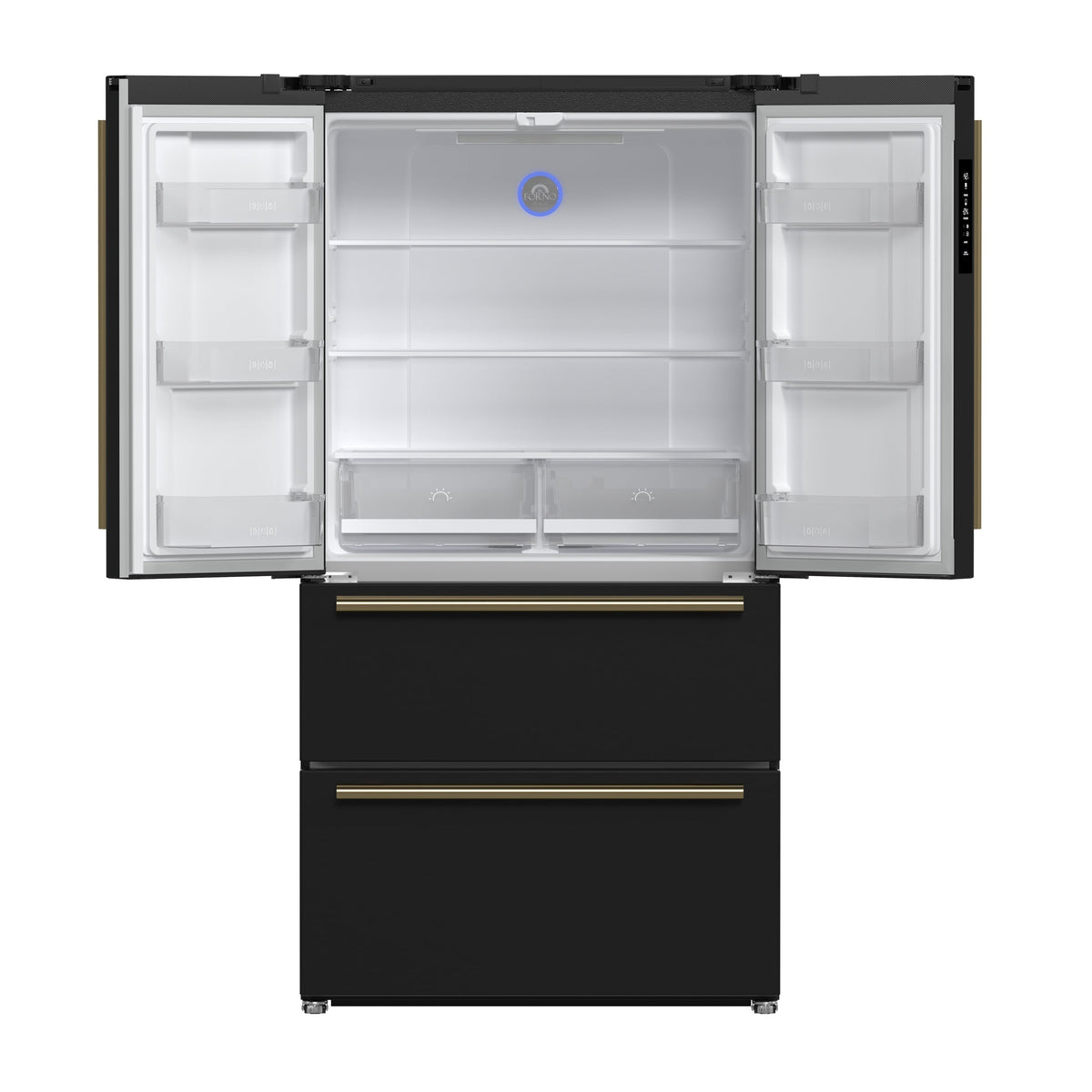 FORNO Moena French Door Refrigerator 91.4cm 543.7L Black FFRBI1820-36BLK