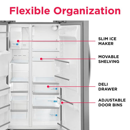 Frigidaire Gallery GRSS2652AF 36-Inch Side-by-Side Refrigerator 25.6 Cu. Ft.