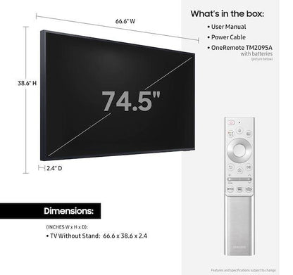 SAMSUNG 75-inch Class QLED 4K LST7T The Terrace Partial Sun Outdoor, Direct Full Array 16x, Quantum HDR 32x, Weatherproof, Wide Viewing Angle Smart TV w/ Alexa Built-in QN75LST7TAFXZA