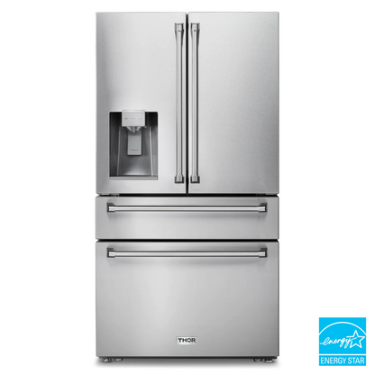 THOR Kitchen French Door Refrigerator 91cm 623L Stainless Steel TRF3601FD