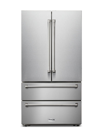 THOR Kitchen French Door Refrigerator 91.4cm 637.1L Stainless Steel TRF3602